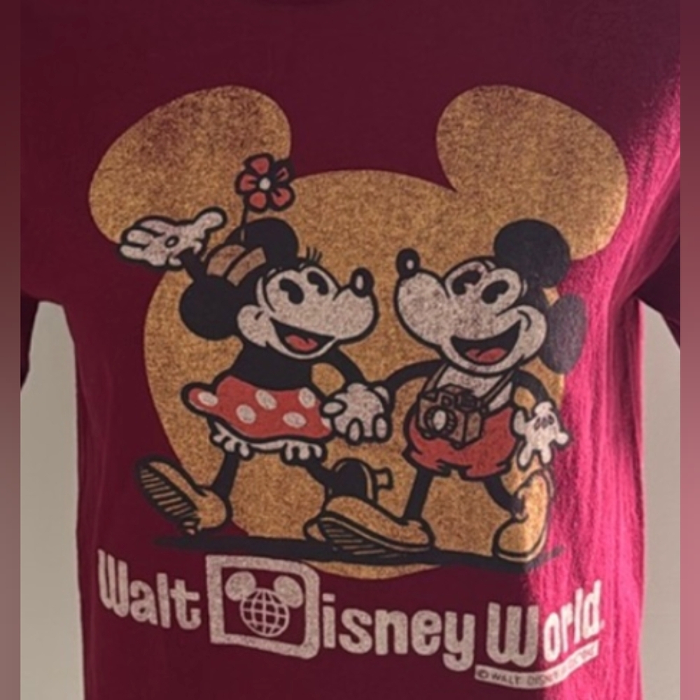 Mickey Mouse & Minnie Mouse cute Disney Park T shirt size Small 🐭 Disney World